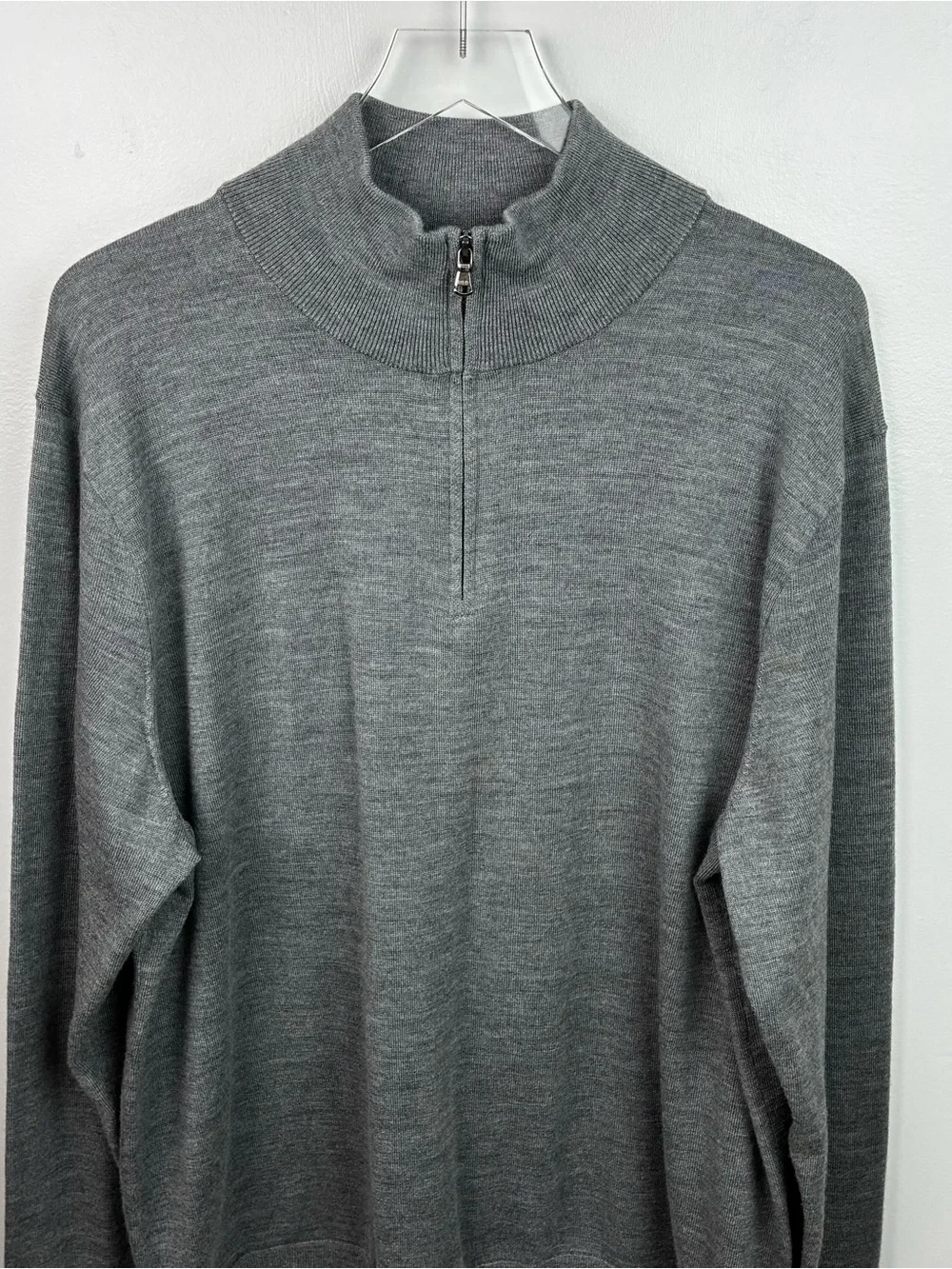 J. Crew Merino Wool Dark Gray Quarter Zip Pullover